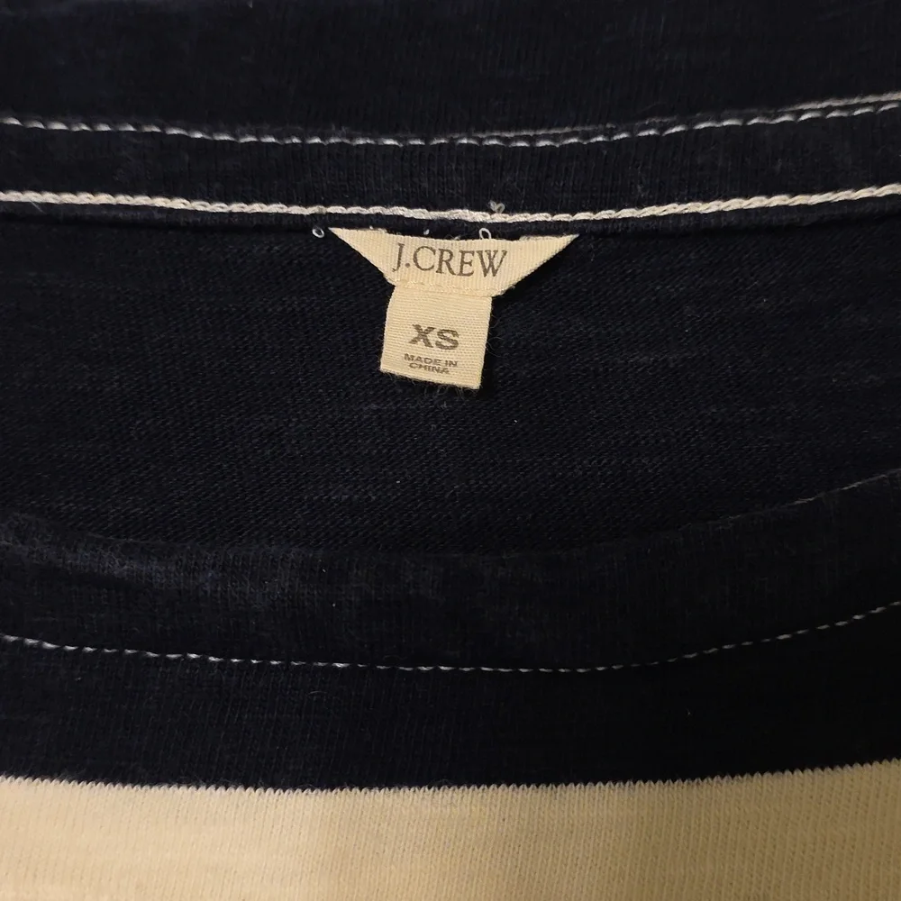 J. Crew Navy and Off-White Rugby Striped Mini Dress, XS